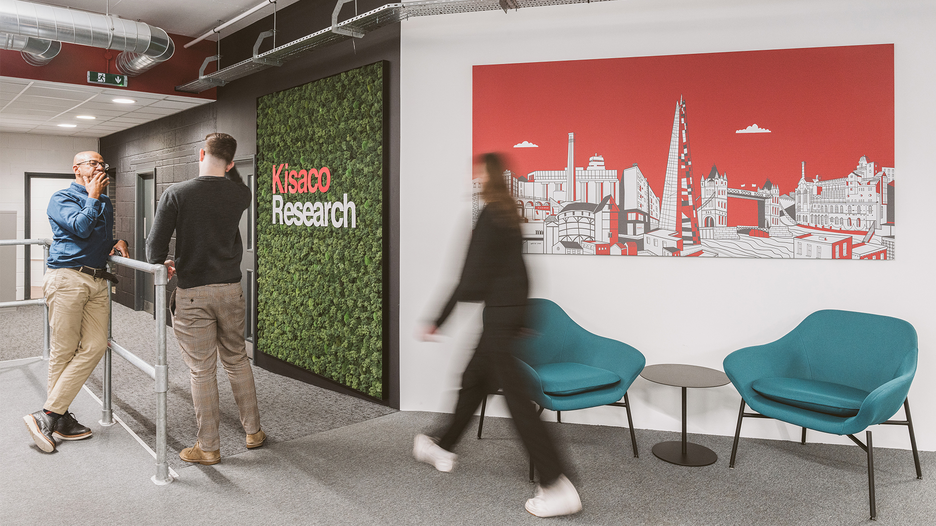 Kisaco Bermondsey Office Entrance with Branded Green Wall