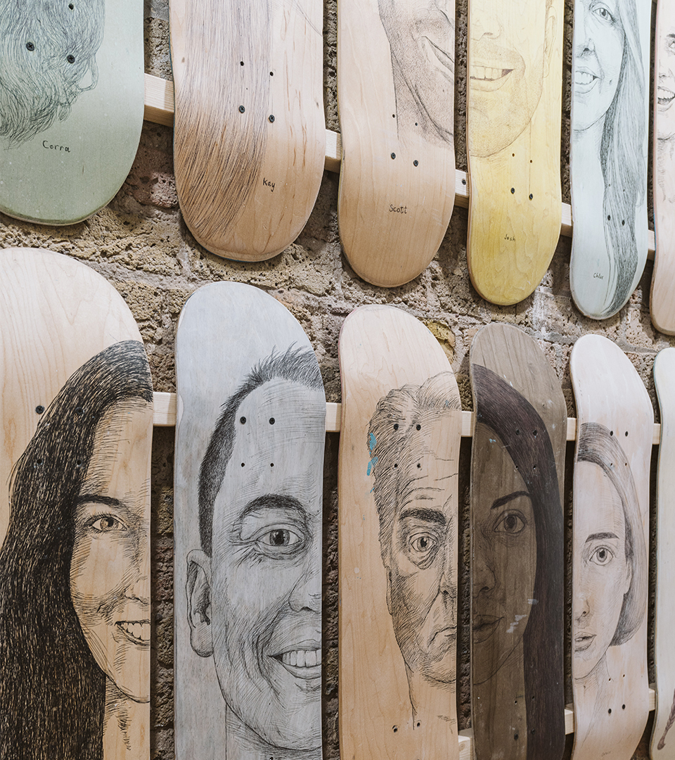 Culture Wall made of Skateboard Decks